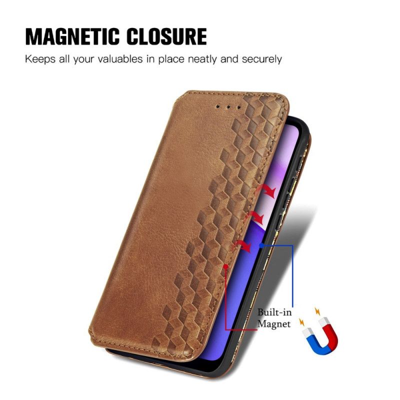 Folio-hoesje Moto E20 / E30 / E40 Telefoonhoesje Ledereffect Diamanttextuur
