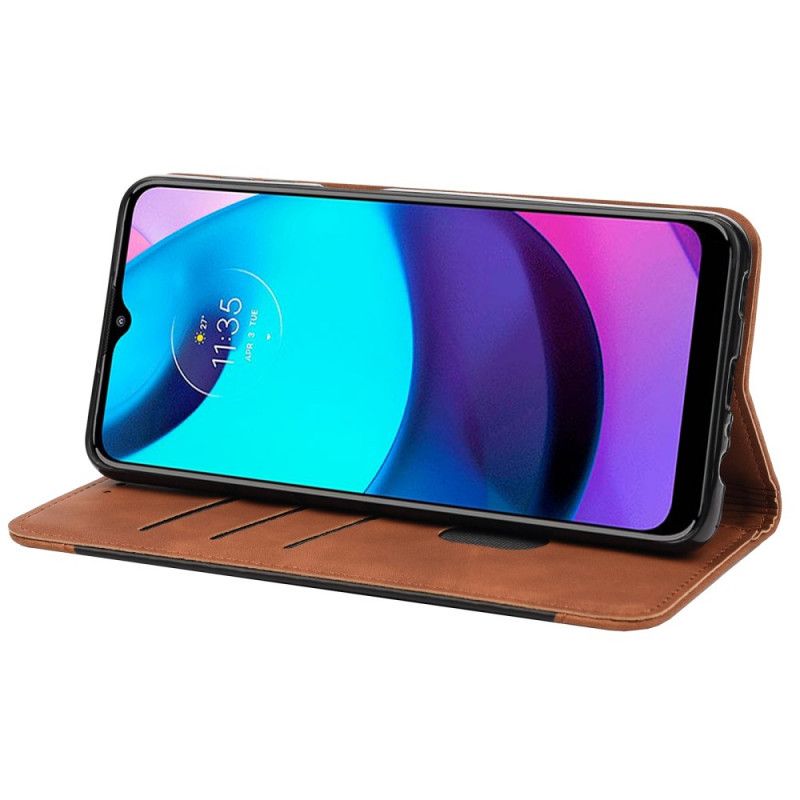 Folio-hoesje Moto E20 / E30 / E40 Telefoonhoesje Tweekleurig Zakelijk Leereffect