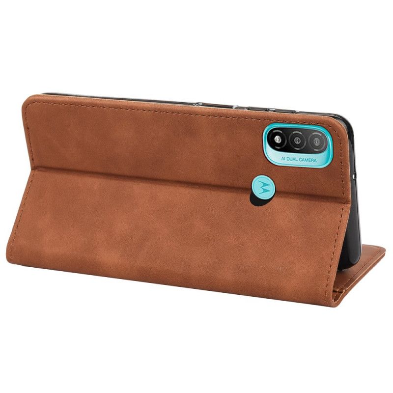 Folio-hoesje Moto E20 / E30 / E40 Telefoonhoesje Tweekleurig Zakelijk Leereffect