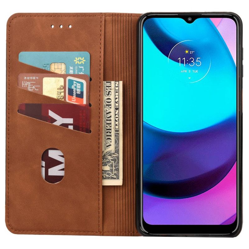 Folio-hoesje Moto E20 / E30 / E40 Telefoonhoesje Tweekleurig Zakelijk Leereffect