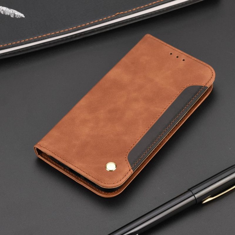 Folio-hoesje Moto E20 / E30 / E40 Telefoonhoesje Tweekleurig Zakelijk Leereffect