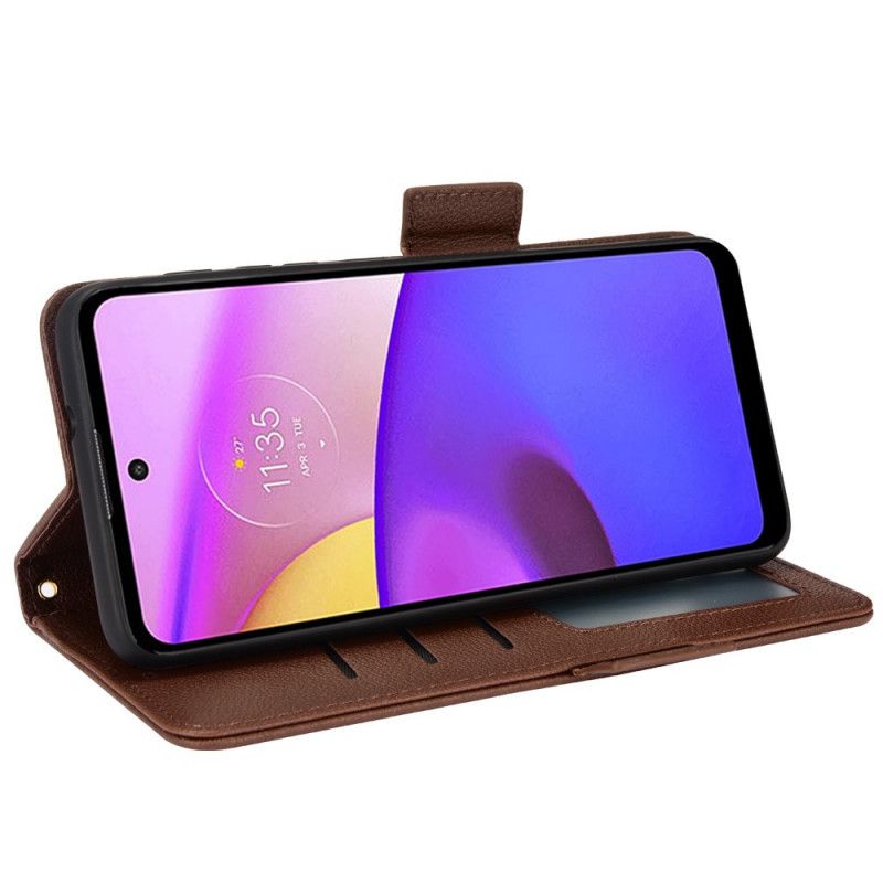 Leren Hoesje Moto E20 / E30 / E40 Flap Dubbele Nieuwe Kleuren Bescherming Hoesje