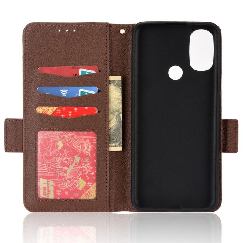 Leren Hoesje Moto E20 / E30 / E40 Flap Dubbele Nieuwe Kleuren Bescherming Hoesje