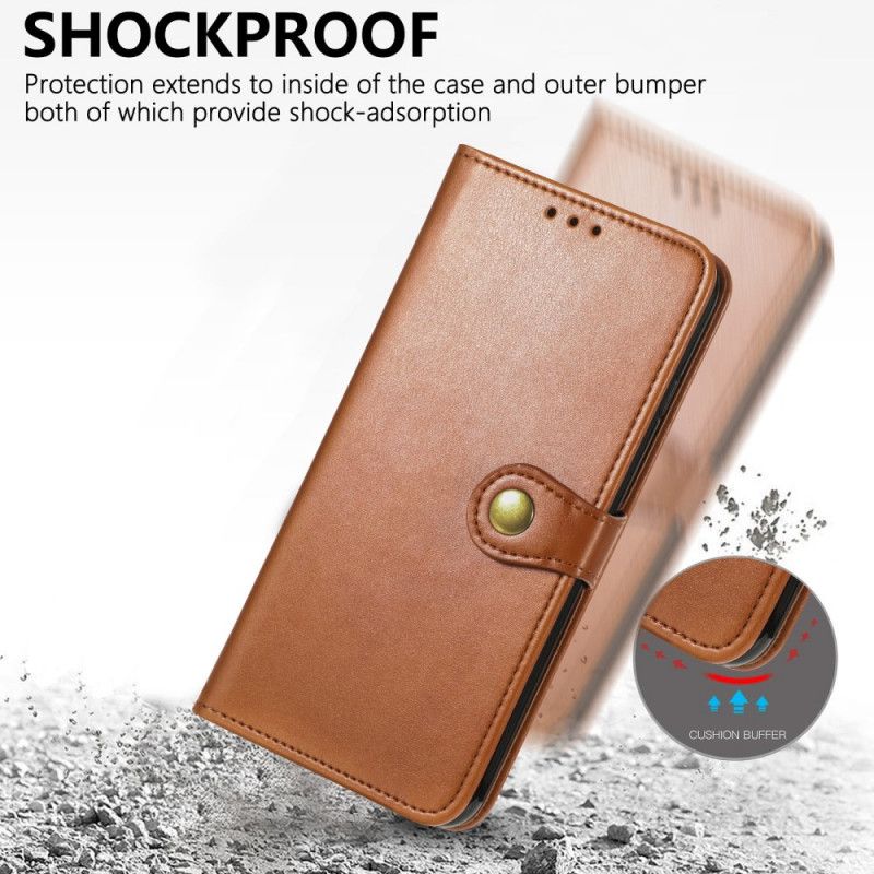 Leren Hoesje Moto E20 / E30 / E40 Kunstleer En Vintage Sluiting