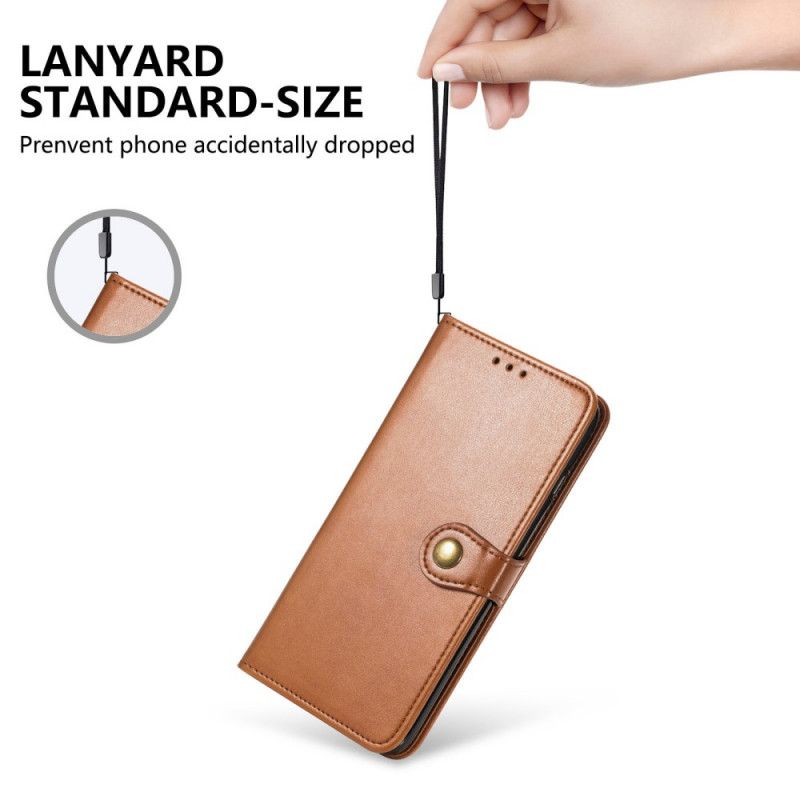 Leren Hoesje Moto E20 / E30 / E40 Kunstleer En Vintage Sluiting