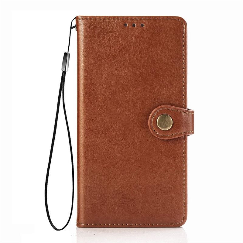 Leren Hoesje Moto E20 / E30 / E40 Kunstleer En Vintage Sluiting