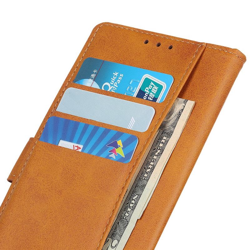 Leren Hoesje Voor Moto E20 / E30 / E40 Retro Mat Leereffect