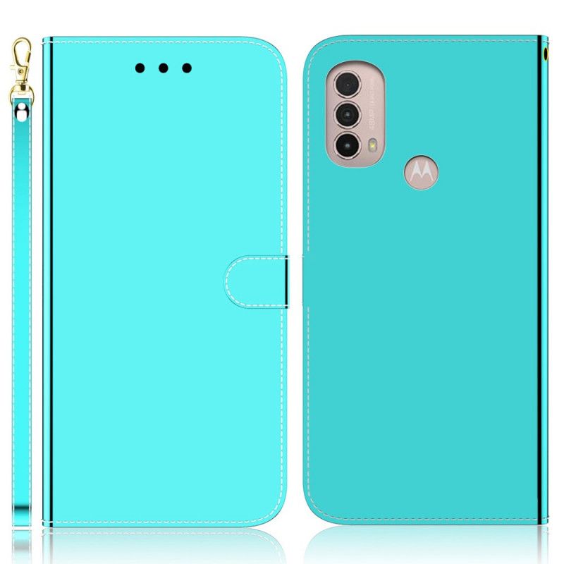 Leren Hoesje Voor Moto E20 / E30 / E40 Spiegelkap Van Kunstleer