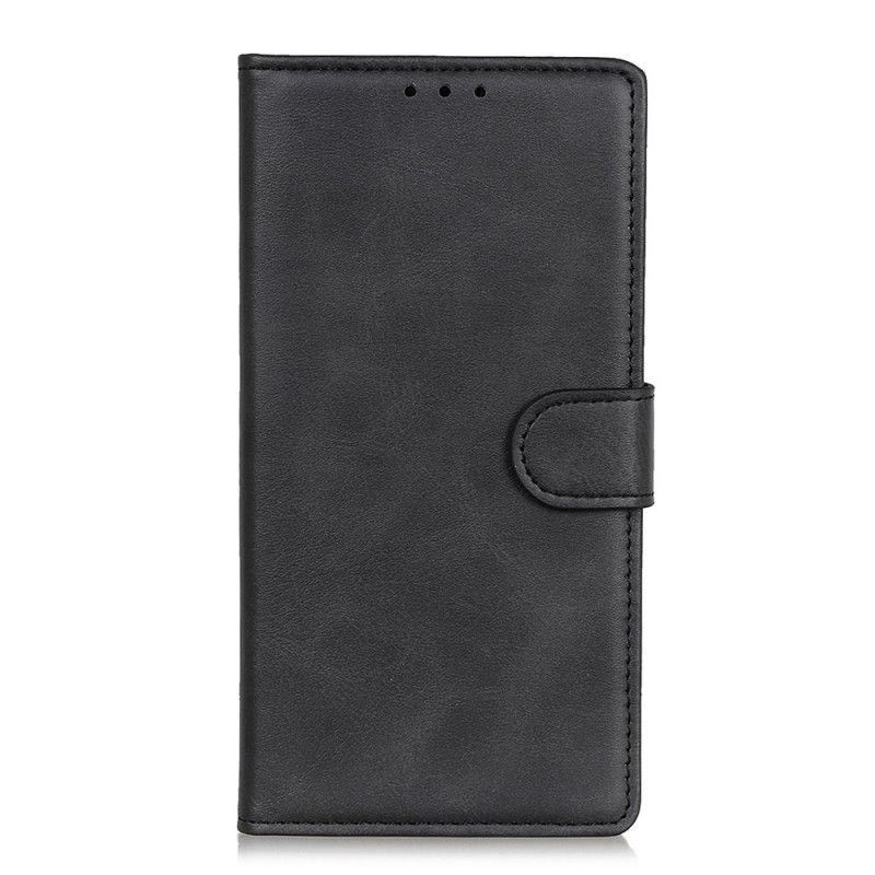 Flip Case Leren OnePlus 9 Pro Rood Zwart Mat Leereffect