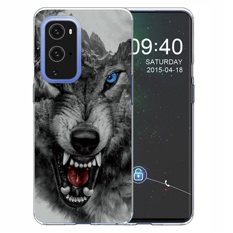 Hoesje OnePlus 9 Pro Grijs Zwart Sublieme Wolf