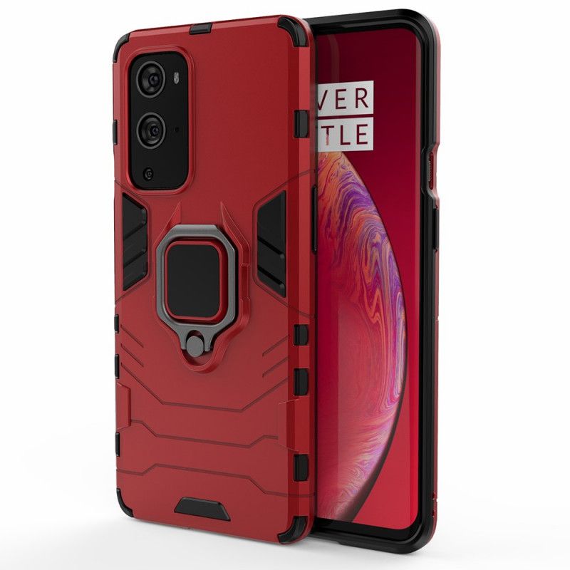 Hoesje OnePlus 9 Pro Rood Zwart Resistente Ring