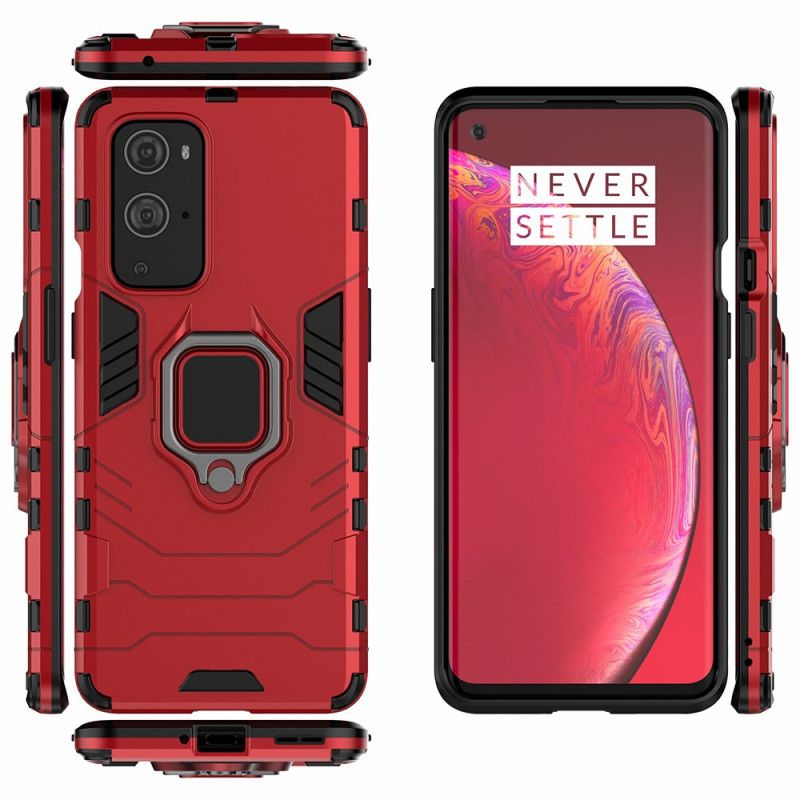Hoesje OnePlus 9 Pro Rood Zwart Resistente Ring