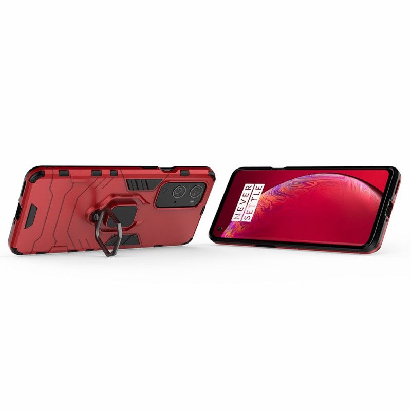 Hoesje OnePlus 9 Pro Rood Zwart Resistente Ring