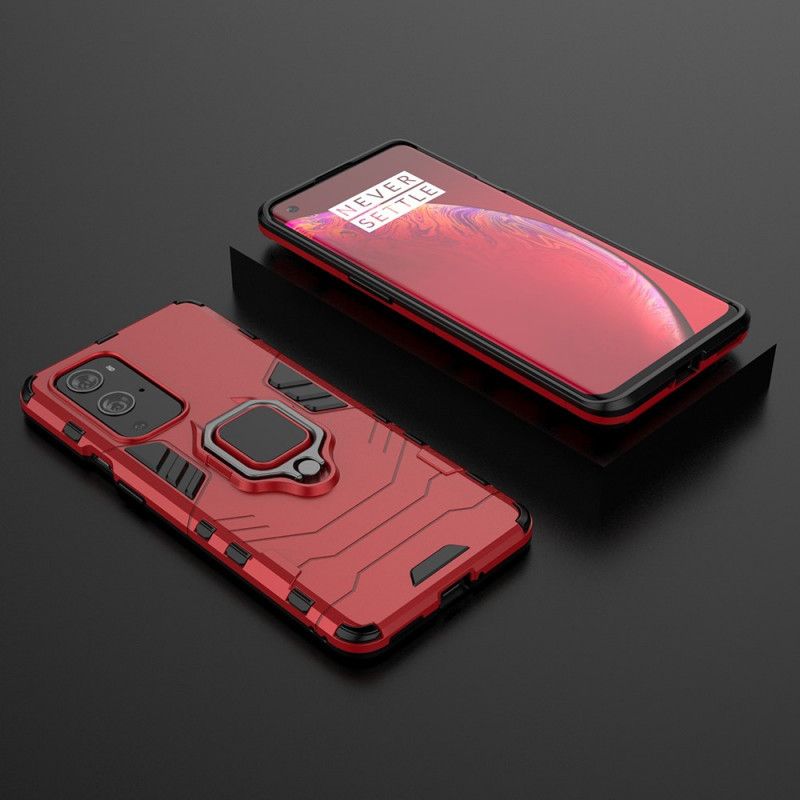 Hoesje OnePlus 9 Pro Rood Zwart Resistente Ring