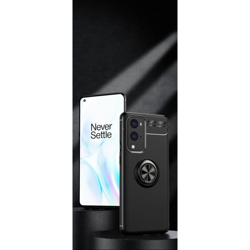 Hoesje OnePlus 9 Pro Rood Zwart Roterende Ring
