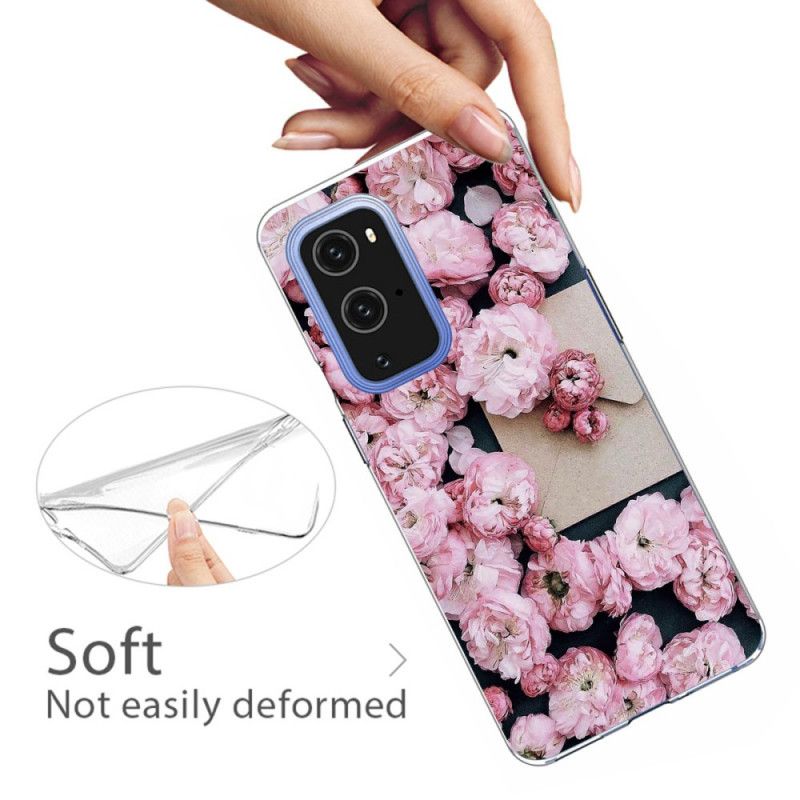 Hoesje OnePlus 9 Pro Roze Rood Intense Bloemen