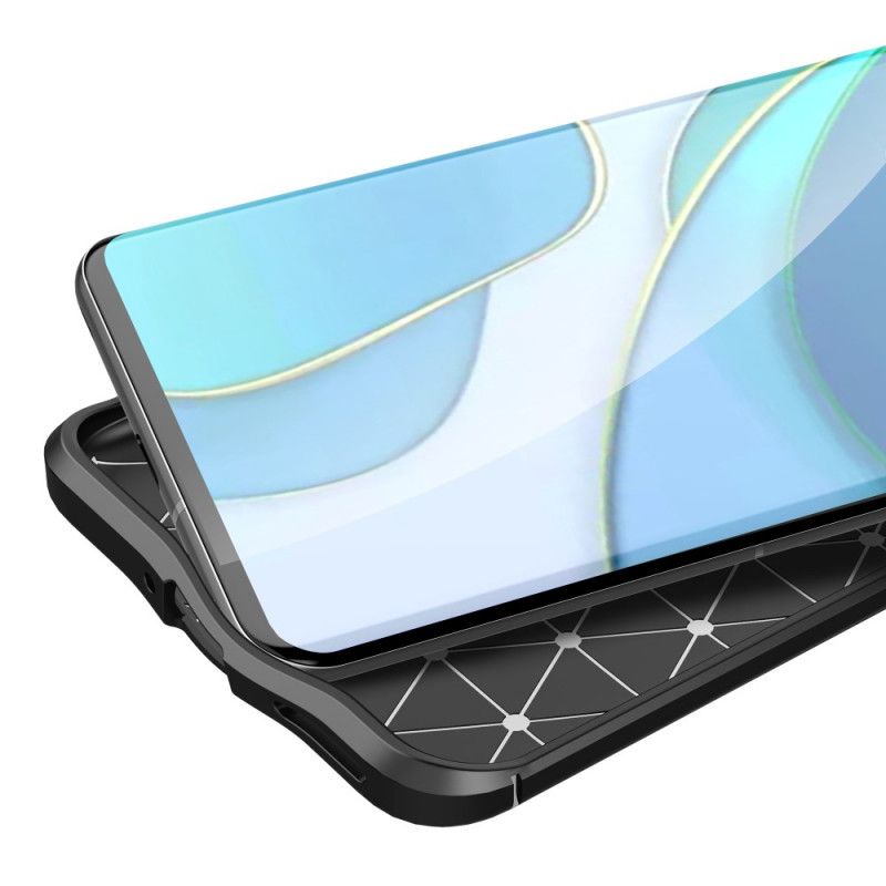 Hoesje voor OnePlus 9 Pro Rood Zwart Dubbellijns Lychee Leereffect