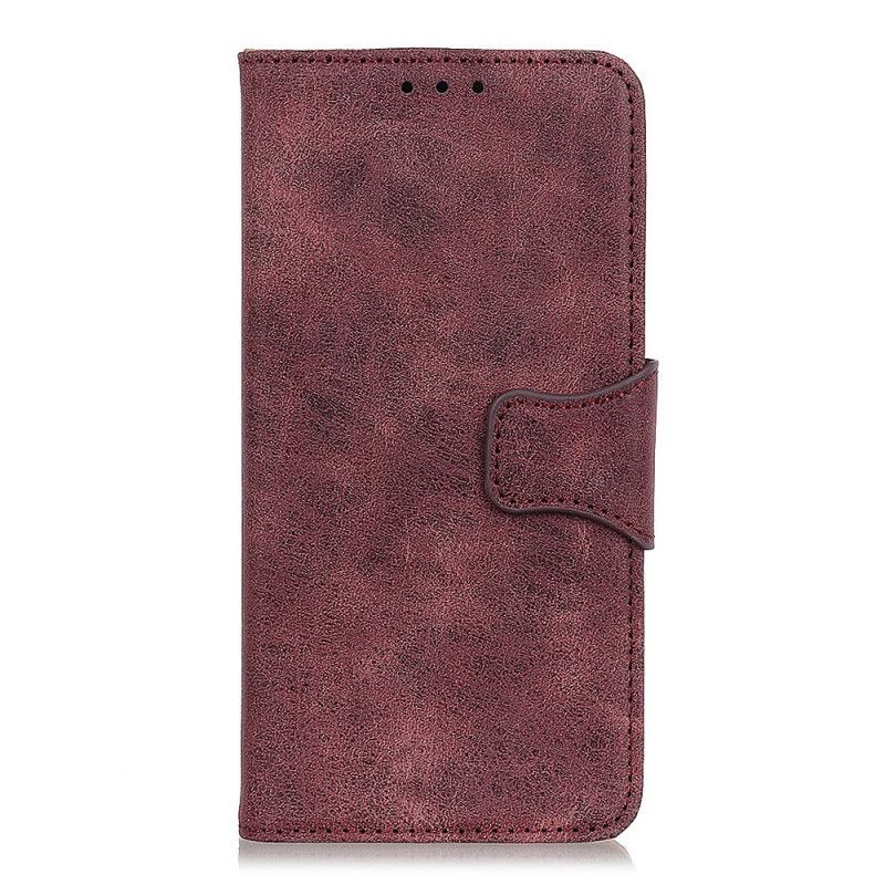 Leren Hoesje OnePlus 9 Pro Bruin Grijs Vintage Splitleer