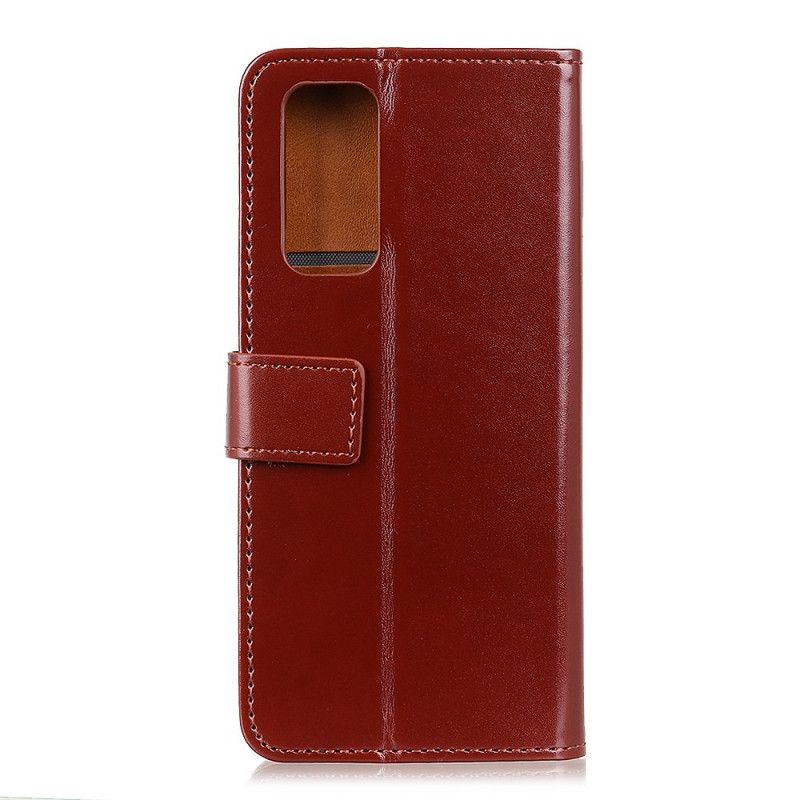Leren Hoesje OnePlus 9 Pro Rood Zwart Driekleurig Leereffect