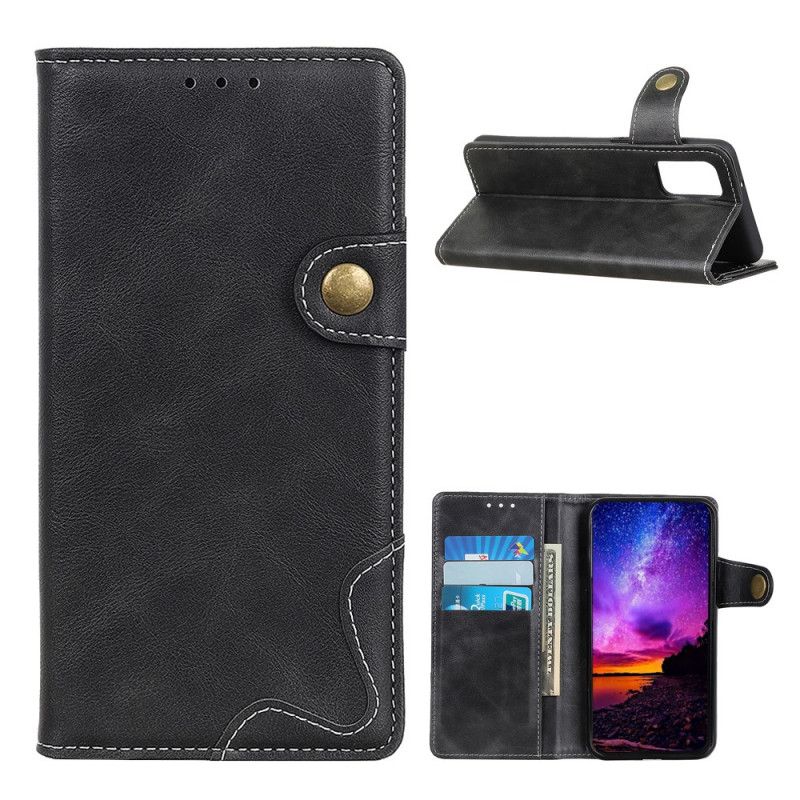 Leren Hoesje voor OnePlus 9 Pro Rood Zwart Artistiek Knopen Aannaaien