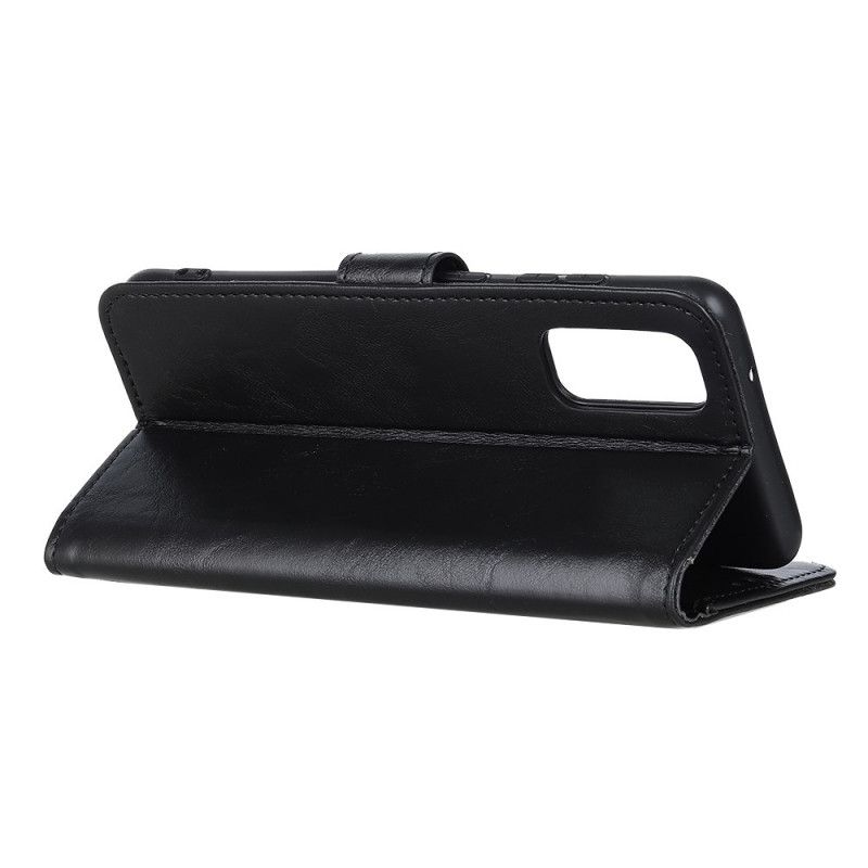 Leren Hoesje voor OnePlus 9 Pro Rood Zwart Vintage Driekleurig Leereffect