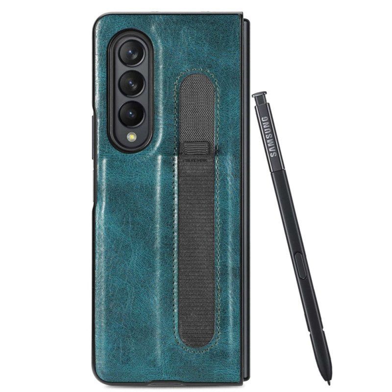 Hoesje voor Samsung Galaxy Z Fold 4 Stylus Van Kunstleer