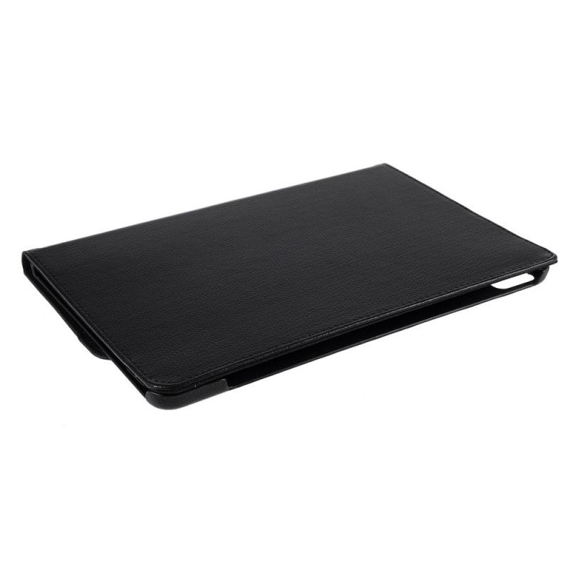 Leren Hoesje voor Huawei MatePad Pro Wit Zwart 360 ° Draaibaar Lychee Kunstleer