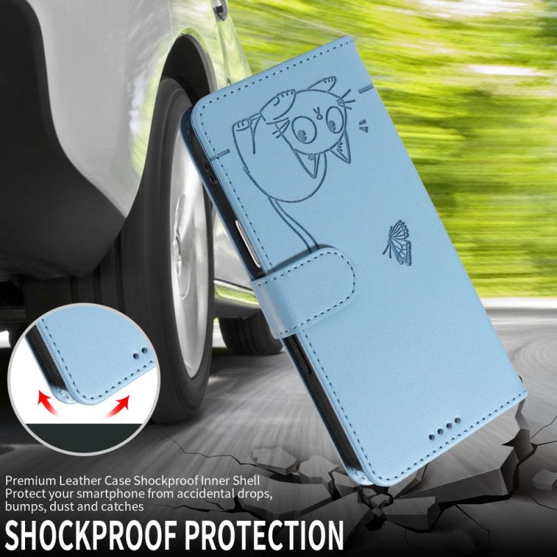 Folio-hoesje Huawei Pura 80 Pro Grafische Kat Met Lijnen