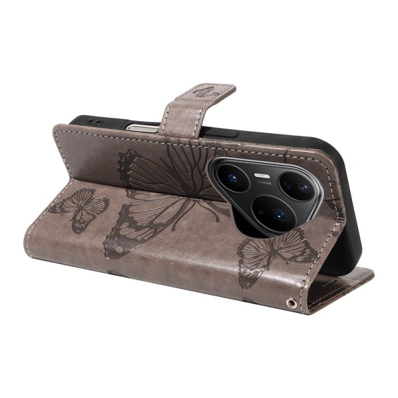 Leren Hoesje Huawei Pura 80 Pro Gigantische Vlinders Bescherming Hoesje