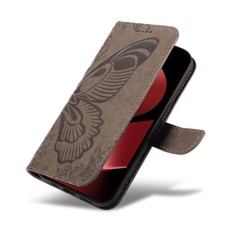 Leren Hoesje Huawei Pura 80 Pro Grafische Vlinder Bescherming Hoesje