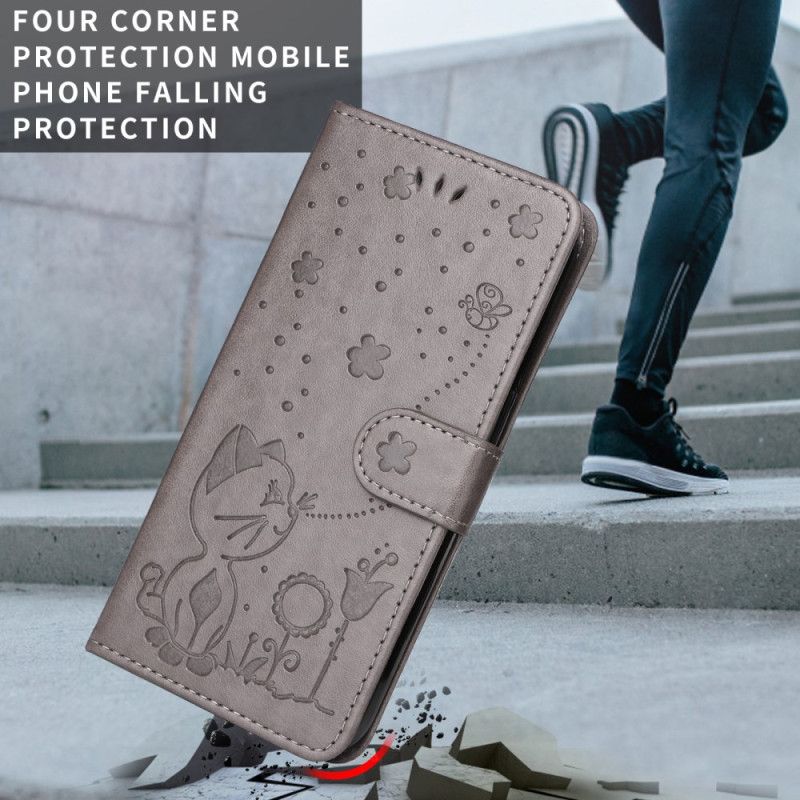 Leren Hoesje Huawei Pura 80 Pro Kat En Bij Bescherming Hoesje