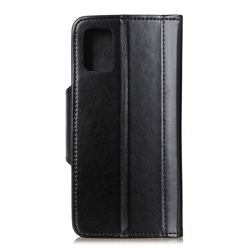 Bescherming Hoesje Samsung Galaxy A41 Bruin Zwart Elegante Sluiting Van Imitatieleer