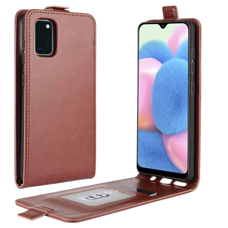 Bescherming Hoesje Samsung Galaxy A41 Wit Zwart Vouwledereffect