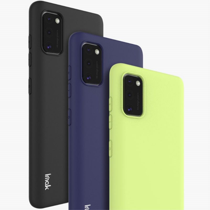 Case Hoesje Samsung Galaxy A41 Donkerblauw Zwart Telefoonhoesje Uc-1 Serie Siliconen Mat Imak