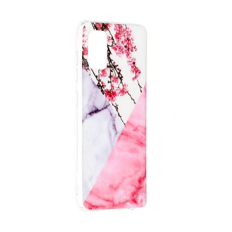 Case Hoesje Samsung Galaxy A41 Grijs Wit Telefoonhoesje Geometrie Marmer
