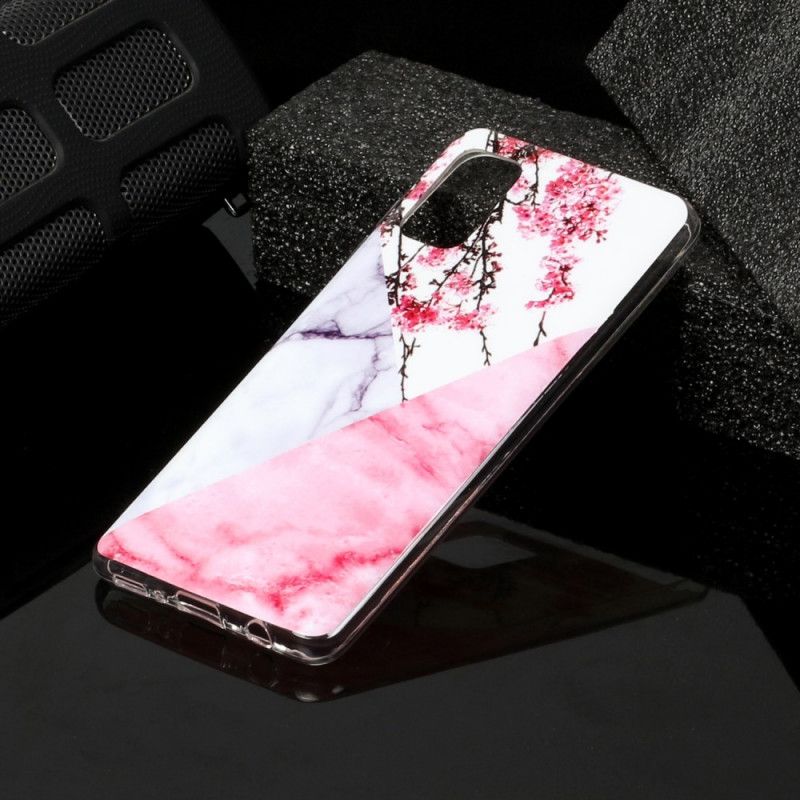 Case Hoesje Samsung Galaxy A41 Grijs Wit Telefoonhoesje Geometrie Marmer