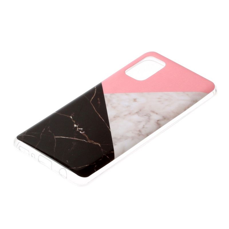 Case Hoesje Samsung Galaxy A41 Grijs Wit Telefoonhoesje Geometrie Marmer
