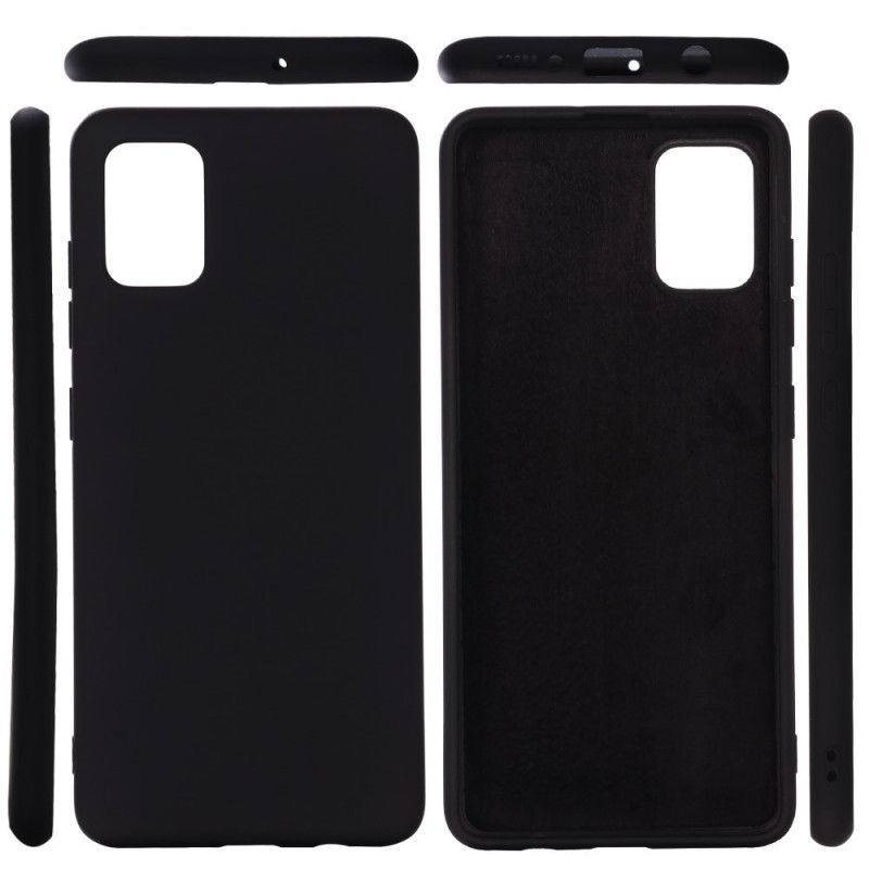 Case Hoesje Samsung Galaxy A41 Rood Zwart Telefoonhoesje Ontwerp Van Vloeibaar Siliconen