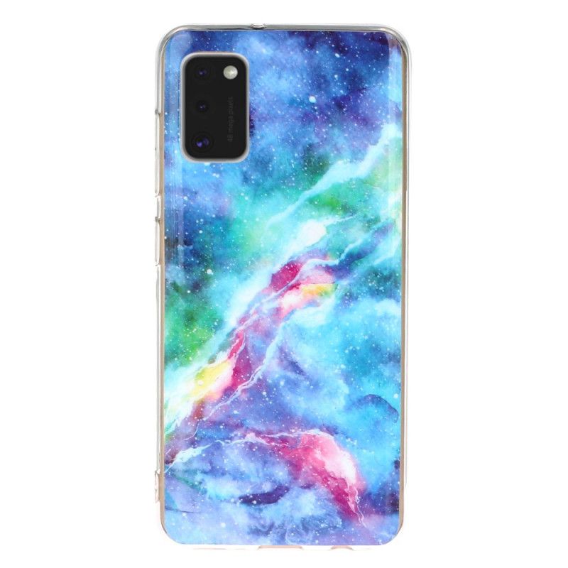 Case Hoesje Samsung Galaxy A41 Wit Zwart Telefoonhoesje Marmeren Declinatie