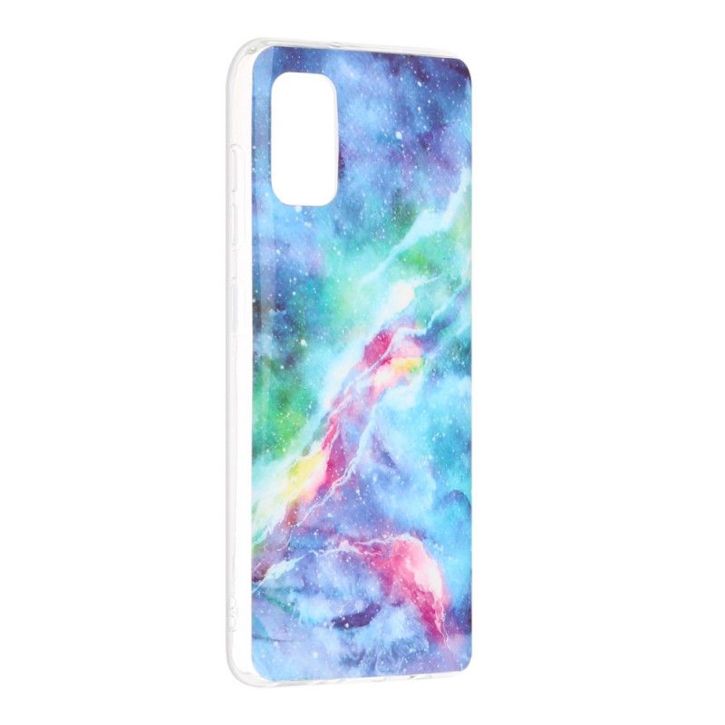 Case Hoesje Samsung Galaxy A41 Wit Zwart Telefoonhoesje Marmeren Declinatie