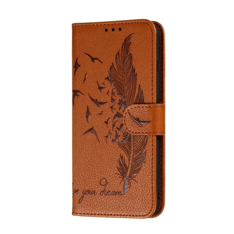 Cover Folio-hoesje Samsung Galaxy A41 Grijs Zwart Telefoonhoesje Leef Je Droom Imitatieleer