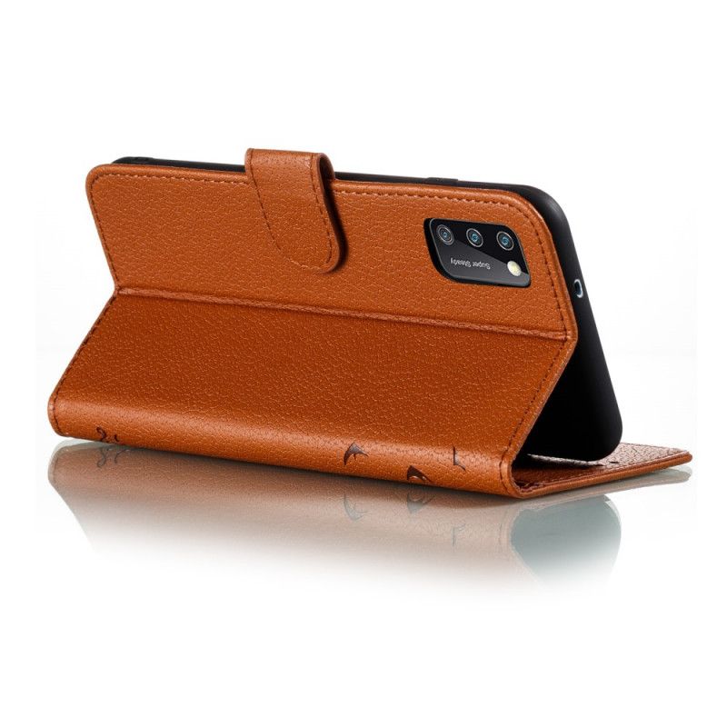 Cover Folio-hoesje Samsung Galaxy A41 Grijs Zwart Telefoonhoesje Leef Je Droom Imitatieleer