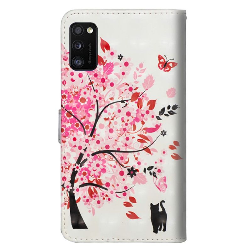 Cover Folio-hoesje Samsung Galaxy A41 Telefoonhoesje Roze Boom