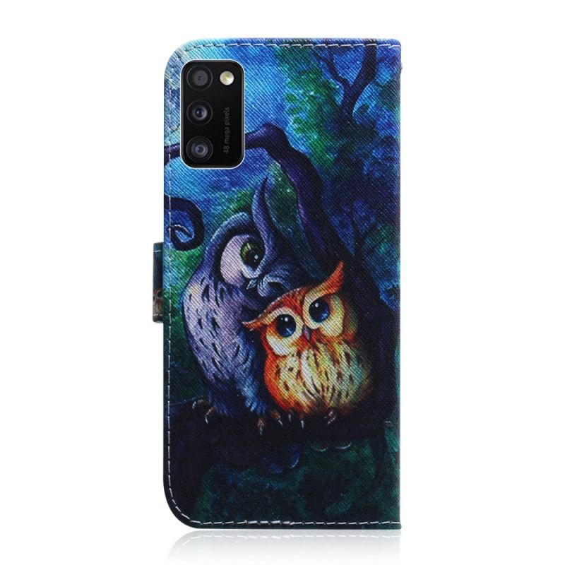 Cover Folio-hoesje Samsung Galaxy A41 Telefoonhoesje Uil Schilderij