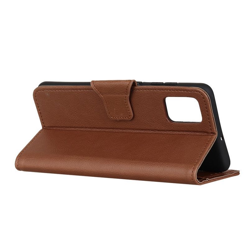 Cover Folio-hoesje Samsung Galaxy A41 Zwart Telefoonhoesje Omkeerbare Sluiting In Lychee-Leereffect