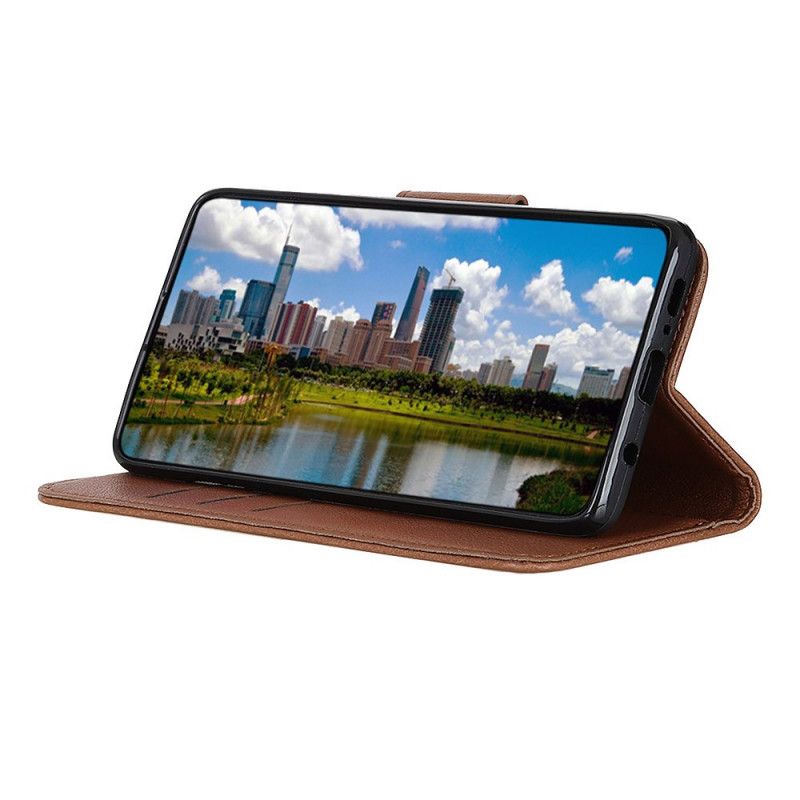 Cover Folio-hoesje Samsung Galaxy A41 Zwart Telefoonhoesje Omkeerbare Sluiting In Lychee-Leereffect