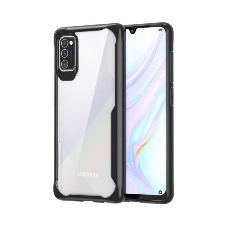 Cover Hoesje Samsung Galaxy A41 Rood Zwart Telefoonhoesje Hybride Siliconen Randontwerp