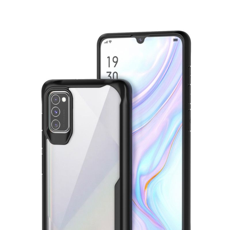 Cover Hoesje Samsung Galaxy A41 Rood Zwart Telefoonhoesje Hybride Siliconen Randontwerp