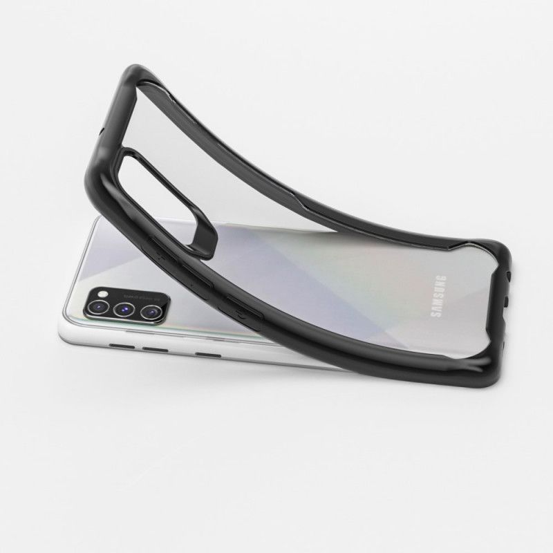 Cover Hoesje Samsung Galaxy A41 Rood Zwart Telefoonhoesje Hybride Siliconen Randontwerp