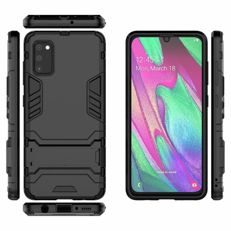 Cover Hoesje Samsung Galaxy A41 Rood Zwart Telefoonhoesje Ultrabestendig